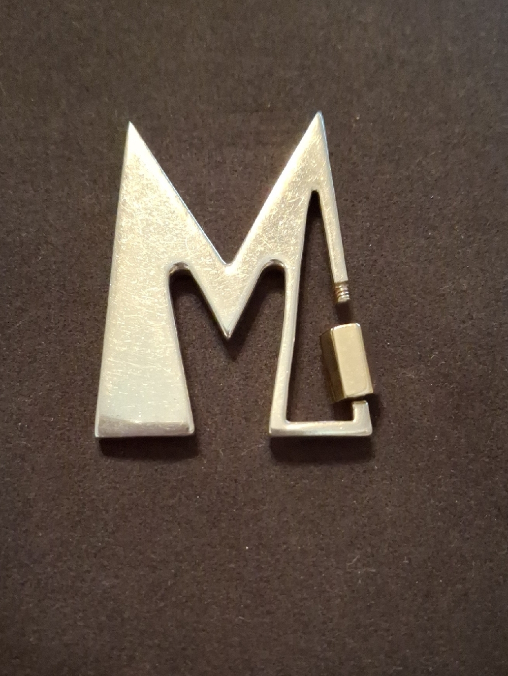 Marla Aaron Silver And Gold 'M' Lock Charm